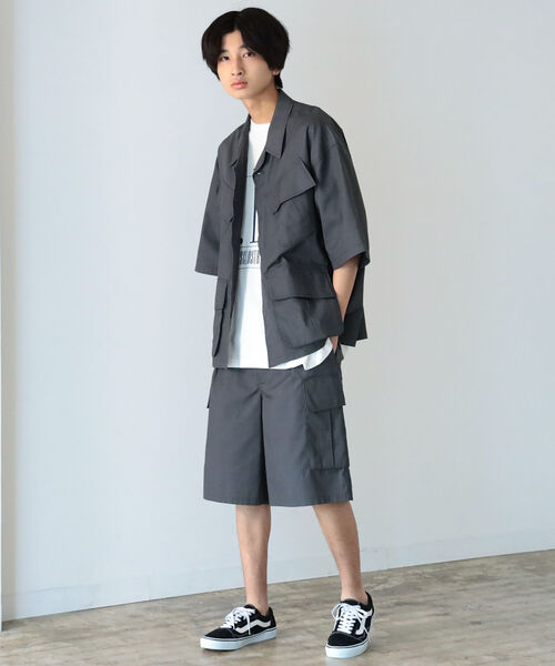 BeAMS DOT（ビームスドット）の「【WEB限定】BeAMS DOT / BDU ショートスリーブ シャツ（シャツ/ブラウス・メンズ・チャコールグレー/オリーブ・MEDIUM/LARGE）」の5枚目の写真