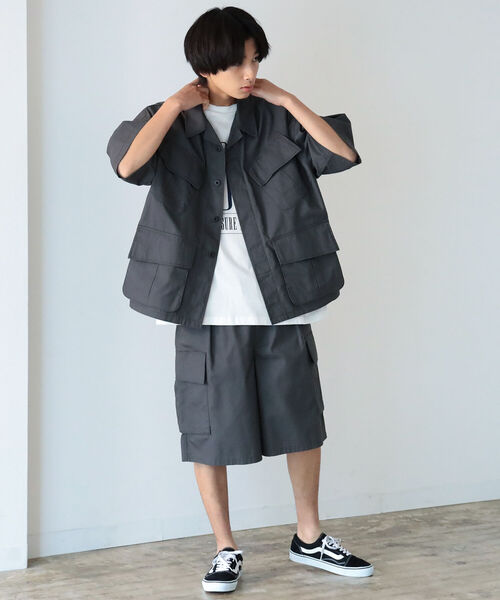 BeAMS DOT（ビームスドット）の「【WEB限定】BeAMS DOT / BDU ショートスリーブ シャツ（シャツ/ブラウス・メンズ・チャコールグレー/オリーブ・MEDIUM/LARGE）」の6枚目の写真