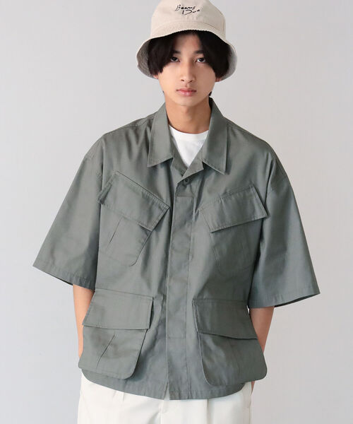 BeAMS DOT（ビームスドット）の「【WEB限定】BeAMS DOT / BDU ショートスリーブ シャツ（シャツ/ブラウス・メンズ・チャコールグレー/オリーブ・MEDIUM/LARGE）」の7枚目の写真