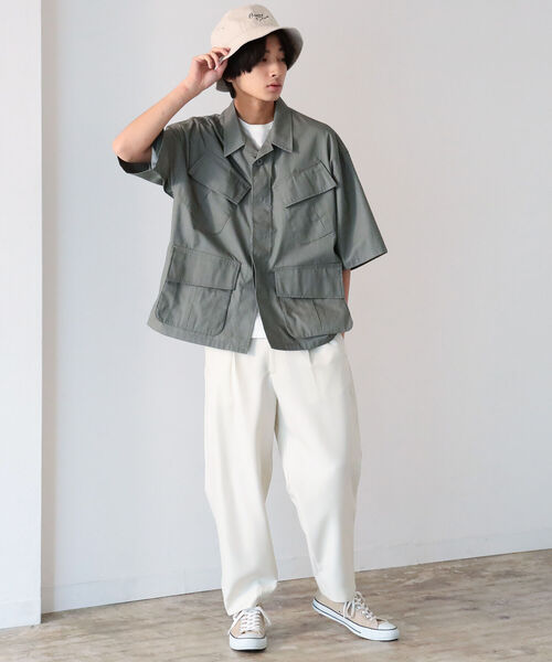 BeAMS DOT（ビームスドット）の「【WEB限定】BeAMS DOT / BDU ショートスリーブ シャツ（シャツ/ブラウス・メンズ・チャコールグレー/オリーブ・MEDIUM/LARGE）」の8枚目の写真
