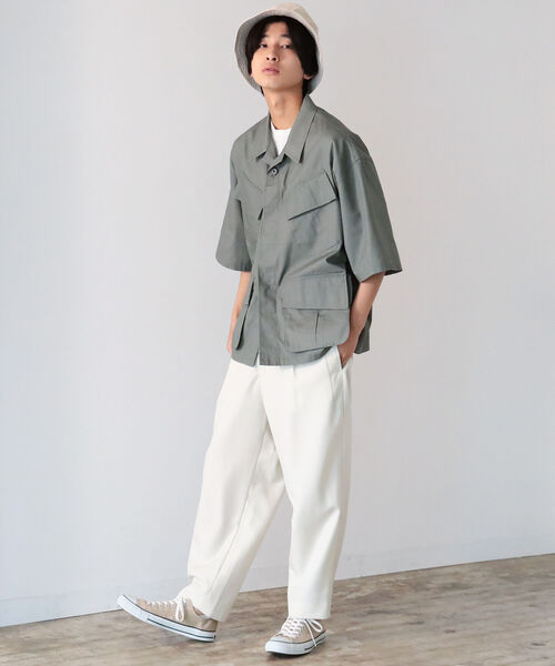 BeAMS DOT（ビームスドット）の「【WEB限定】BeAMS DOT / BDU ショートスリーブ シャツ（シャツ/ブラウス・メンズ・チャコールグレー/オリーブ・MEDIUM/LARGE）」の9枚目の写真