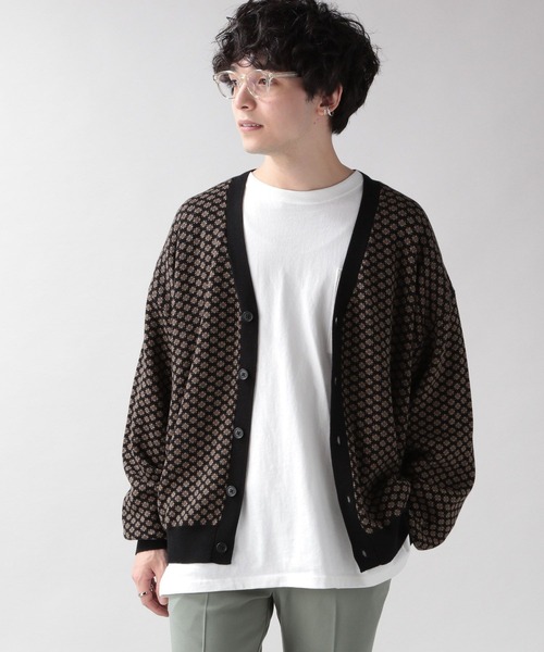 Y　③ RAGEBLUE（レイジブルー）の「コモン柄ニットカーディガン/264665