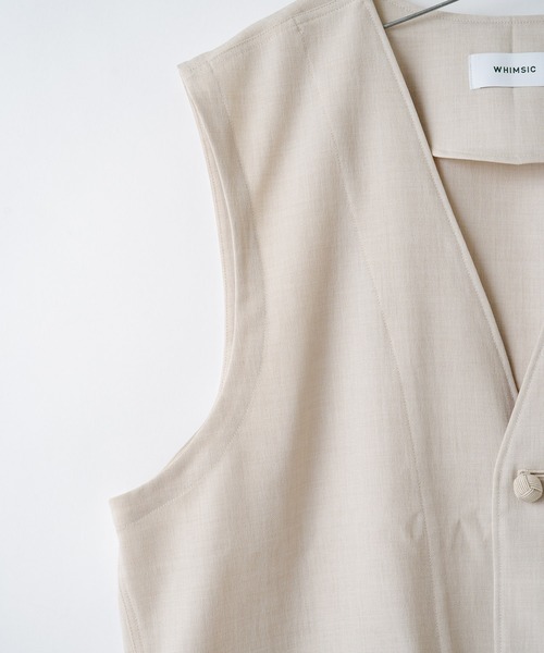 WHIMSIC（ウィムジック）の「【WHIMSIC】ノーカラーベスト（ベスト・レディース・ブラック/アイボリー・FREE）」の6枚目の写真