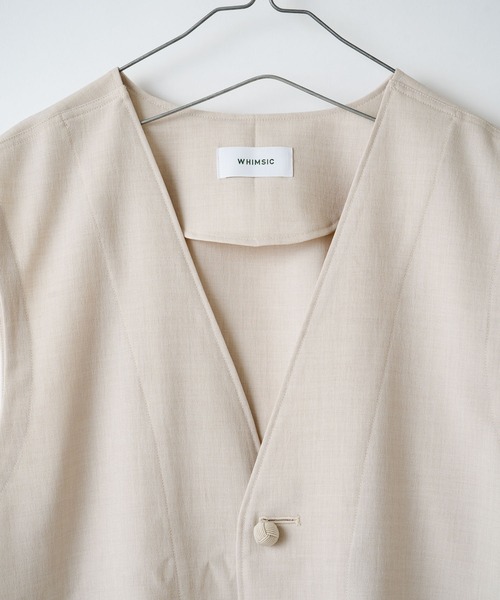 WHIMSIC（ウィムジック）の「【WHIMSIC】ノーカラーベスト（ベスト・レディース・ブラック/アイボリー・FREE）」の5枚目の写真