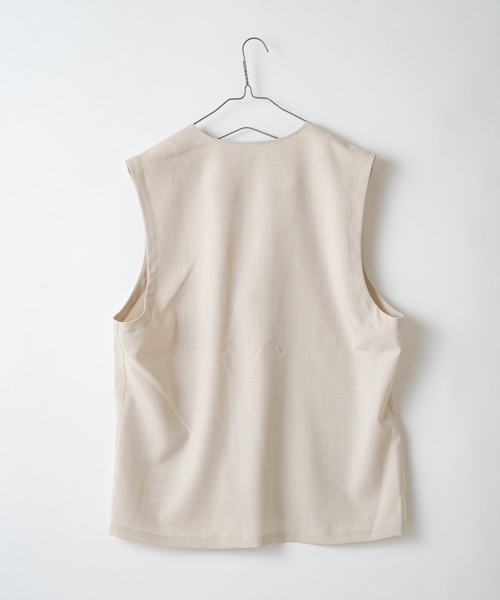 WHIMSIC（ウィムジック）の「【WHIMSIC】ノーカラーベスト（ベスト・レディース・ブラック/アイボリー・FREE）」の4枚目の写真