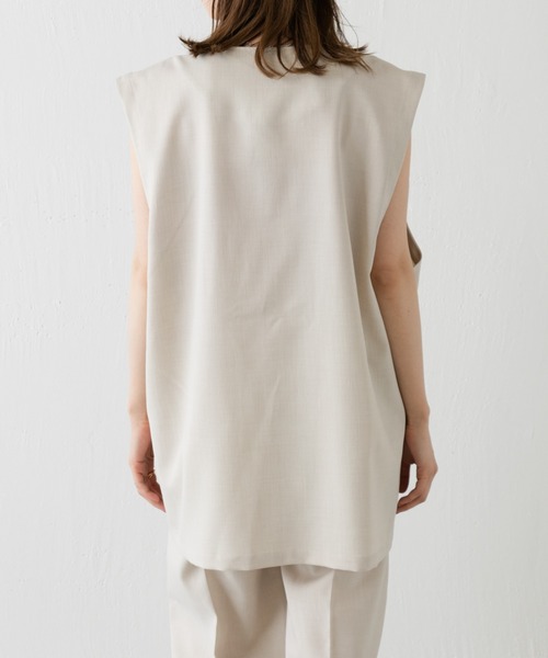 WHIMSIC（ウィムジック）の「【WHIMSIC】ノーカラーベスト（ベスト・レディース・ブラック/アイボリー・FREE）」の16枚目の写真