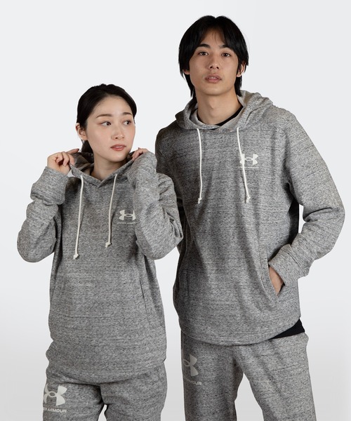 UNDER ARMOUR(アンダーアーマー)の「UAライバルテリー フーディー 〈レフトチェスト〉(トレーニング/メンズ)(スウェット・メンズ・ブラック/ライトグレー・S/M/3XL/XXL/L/XL)」の2枚目の写真