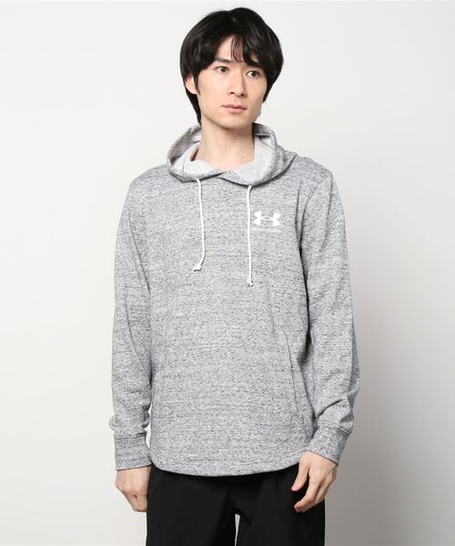 UNDER ARMOUR(アンダーアーマー)の「UAライバルテリー フーディー 〈レフトチェスト〉(トレーニング/メンズ)(スウェット・メンズ・ブラック/ライトグレー・S/M/3XL/XXL/L/XL)」の3枚目の写真