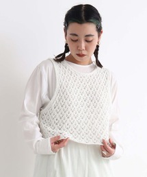 cardo fabrica | リリヤーン透かし編みショート丈ベスト(ベスト)