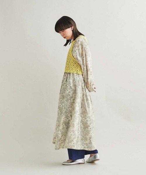 cardo fabrica（カルドファブリカ）の「リリヤーン透かし編みショート丈ベスト（ベスト・レディース・ホワイト/イエロー・FREE）」の14枚目の写真