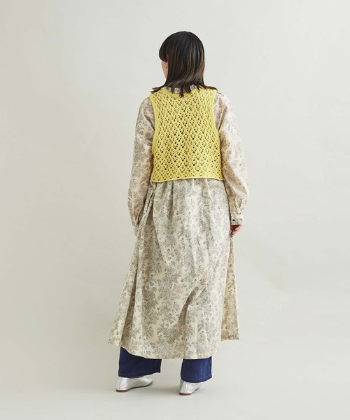 cardo fabrica（カルドファブリカ）の「リリヤーン透かし編みショート丈ベスト（ベスト・レディース・ホワイト/イエロー・FREE）」の11枚目の写真