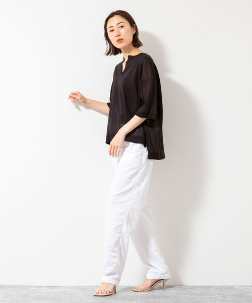 NOLLEY’S（ノーリーズ）の「【WEB限定サイズあり】ナイロン撥水タフタベイカーパンツ（その他パンツ・レディース・ブルー/ホワイト/ブラック/オレンジ/ライトグリーン・40/38/36）」の11枚目の写真