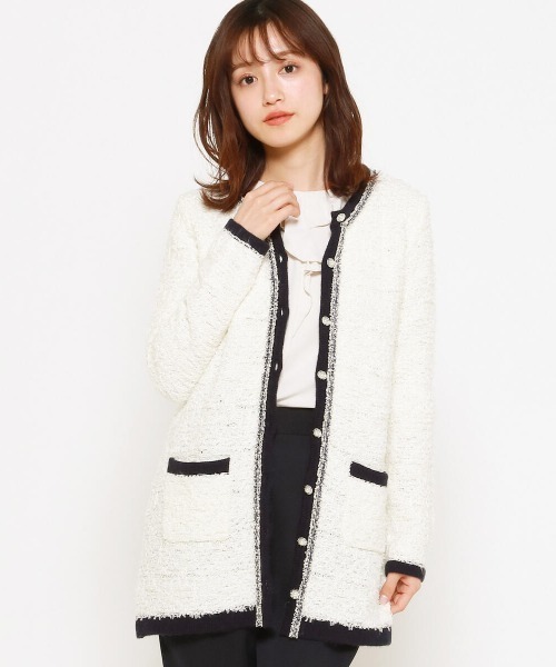 セール 装飾釦ツイード調ジャケット 美人百花4月号掲載 カーディガン ボレロ Misch Masch ミッシュマッシュ のファッション通販 Zozotown