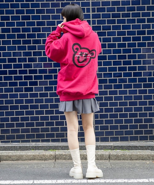 ISTKUNST（イストクンスト）の「【UNISEX】ISTKUNST／BEAR&SMILEYフーディー 2275759（パーカー・レディース・ライトグレー/ネイビー/チャコール/ホワイト/ピンク・MEDIUM/LARGE/SMALL）」の11枚目の写真