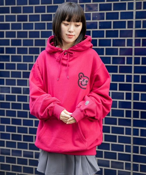 ISTKUNST（イストクンスト）の「【UNISEX】ISTKUNST／BEAR&SMILEYフーディー 2275759（パーカー・レディース・ライトグレー/ネイビー/チャコール/ホワイト/ピンク・MEDIUM/LARGE/SMALL）」の10枚目の写真