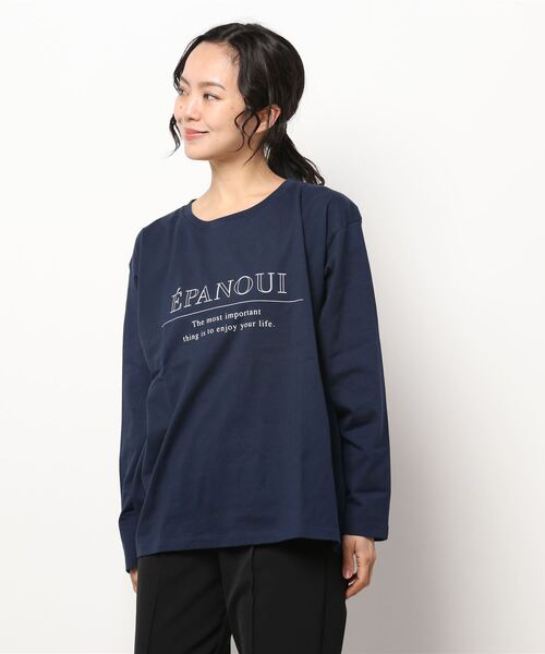 Te chichi(テチチ)の「ロゴプリントTシャツ(Tシャツ/カットソー・レディース・オフホワイト/ネイビー/ベージュ・フリ-)」の7枚目の写真