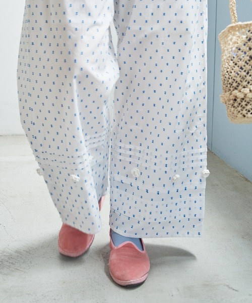 bulle de savon(ビュルデサボン)の「●dotジャガード お花付きタックパンツ(その他パンツ・レディース・ブラック/ホワイト・FREE)」の12枚目の写真