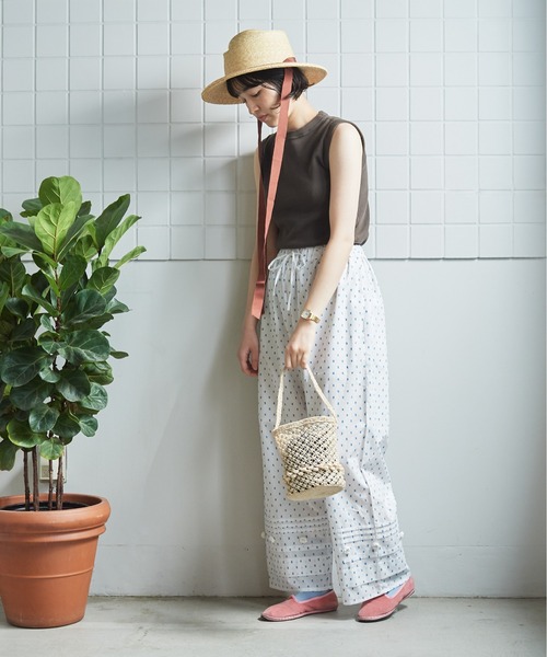 bulle de savon(ビュルデサボン)の「●dotジャガード お花付きタックパンツ(その他パンツ・レディース・ブラック/ホワイト・FREE)」の14枚目の写真