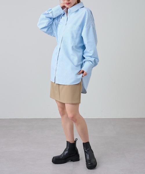 COLONY 2139（コロニートゥーワンスリーナイン）の「【新色追加】ストライプ長袖シャツ / カラーストライプビッグシャツ（シャツ/ブラウス・レディース・ブルー/グリーン/ブルー系その他/ピンク/オレンジ・FREE）」の17枚目の写真