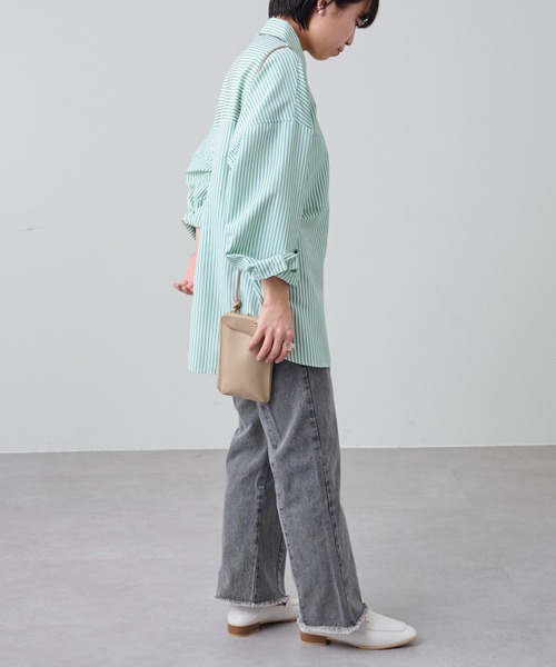 COLONY 2139（コロニートゥーワンスリーナイン）の「【新色追加】ストライプ長袖シャツ / カラーストライプビッグシャツ（シャツ/ブラウス・レディース・ブルー/グリーン/ブルー系その他/ピンク/オレンジ・FREE）」の12枚目の写真