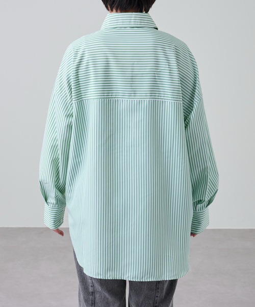 COLONY 2139（コロニートゥーワンスリーナイン）の「【新色追加】ストライプ長袖シャツ / カラーストライプビッグシャツ（シャツ/ブラウス・レディース・ブルー/グリーン/ブルー系その他/ピンク/オレンジ・FREE）」の22枚目の写真