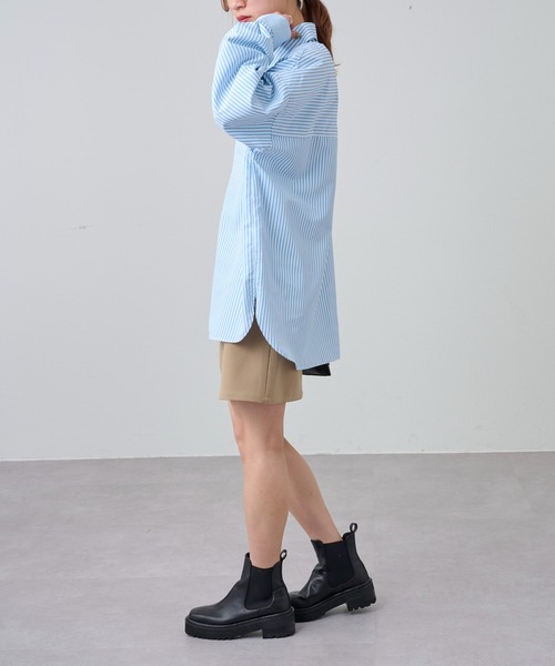 COLONY 2139（コロニートゥーワンスリーナイン）の「【新色追加】ストライプ長袖シャツ / カラーストライプビッグシャツ（シャツ/ブラウス・レディース・ブルー/グリーン/ブルー系その他/ピンク/オレンジ・FREE）」の18枚目の写真