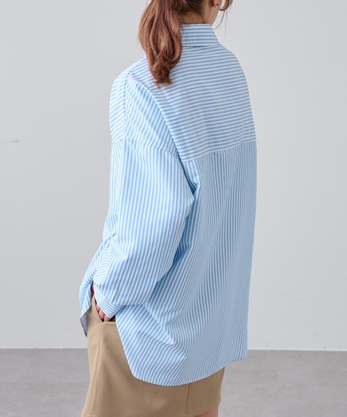 COLONY 2139（コロニートゥーワンスリーナイン）の「【新色追加】ストライプ長袖シャツ / カラーストライプビッグシャツ（シャツ/ブラウス・レディース・ブルー/グリーン/ブルー系その他/ピンク/オレンジ・FREE）」の15枚目の写真