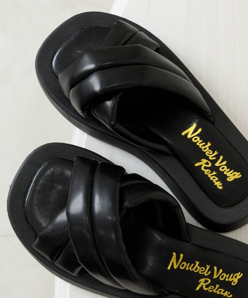 Noubel Voug Relax（ヌーベルヴォーグリラックス）の「ボリュームクロス厚底パデットサンダル（サンダル・レディース・ホワイト/ブラック/サックスブルー・S/M/L/LL）」の12枚目の写真