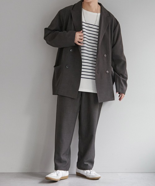 DISCOAT（ディスコート）の「テックリネンWブレストシャツジャケット（テーラードジャケット・レディース・チャコールグレー/ベージュ/ライトグレー・FREE）」の17枚目の写真