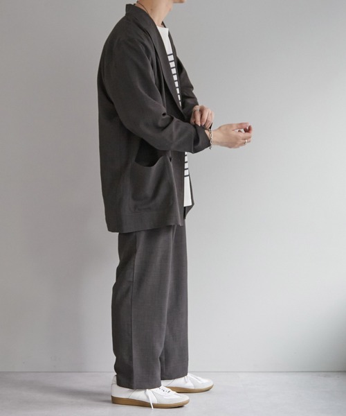 DISCOAT（ディスコート）の「テックリネンWブレストシャツジャケット（テーラードジャケット・レディース・チャコールグレー/ベージュ/ライトグレー・FREE）」の19枚目の写真