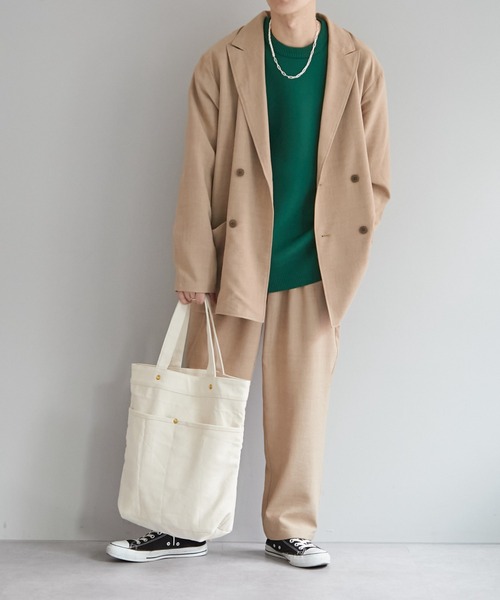 DISCOAT（ディスコート）の「テックリネンWブレストシャツジャケット（テーラードジャケット・レディース・チャコールグレー/ベージュ/ライトグレー・FREE）」の5枚目の写真