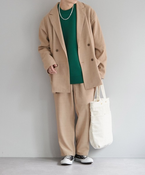 DISCOAT（ディスコート）の「テックリネンWブレストシャツジャケット（テーラードジャケット・レディース・チャコールグレー/ベージュ/ライトグレー・FREE）」の6枚目の写真