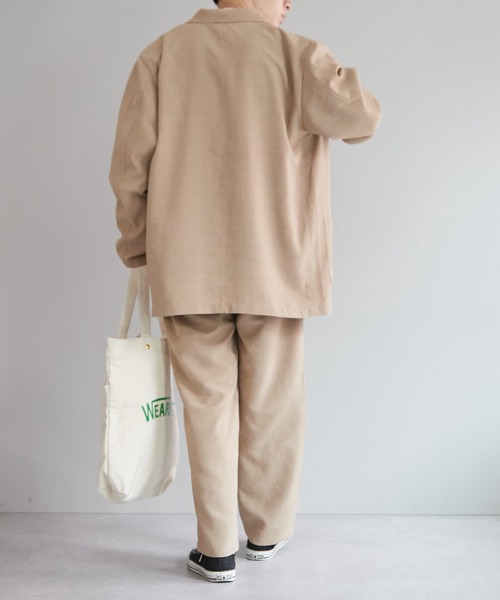 DISCOAT（ディスコート）の「テックリネンWブレストシャツジャケット（テーラードジャケット・レディース・チャコールグレー/ベージュ/ライトグレー・FREE）」の9枚目の写真