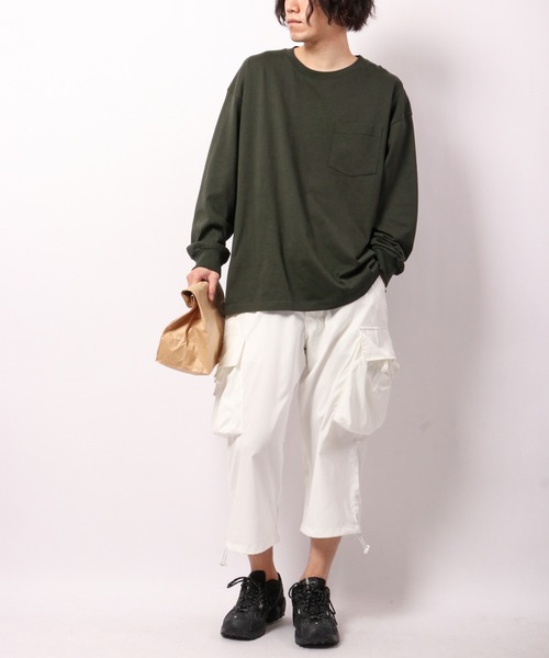 SUGGESTION（サジェッション）の「SUGGESTION ワイドカーゴクロップドパンツ（カーゴパンツ・メンズ・グレイッシュベージュ/ブラック/ホワイト・M/L）」の8枚目の写真