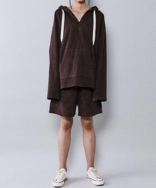 THING FABRICS（シングファブリックス）の「THING FABRICS別注パイルショーツ（その他パンツ・レディース・ブラウン/ブラック/レッド/カーキ・FREE）」の9枚目の写真