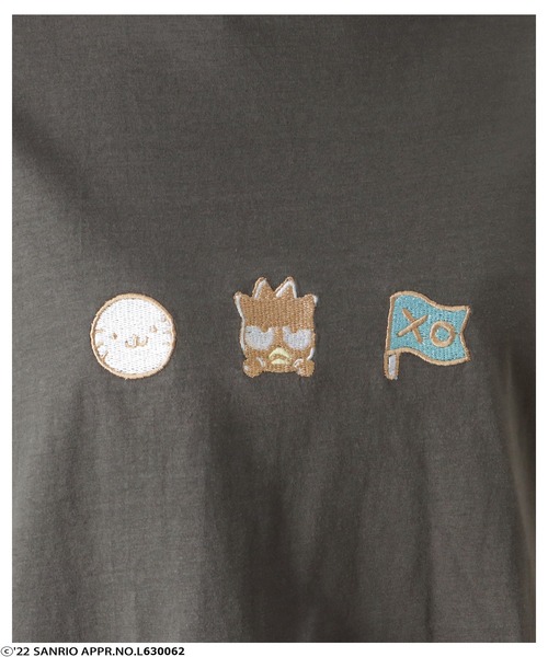 sanrio(サンリオ)の「サンリオ3連キャラ刺繍デザインTシャツ(Tシャツ/カットソー・レディース・ホワイト/ベージュ/チャコール/サックスブルー・フリー)」の11枚目の写真