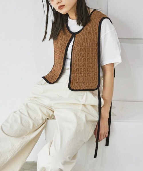 TODAYFUL コードヤーンパイピングベスト/12220518 TODAYFUL（トゥデイフル）の「【TODAYFUL/トゥデイフル