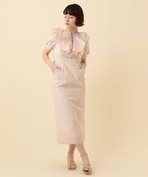 ME COUTURE（ミークチュール）の「シャイニーボーダーフリルワンピース 