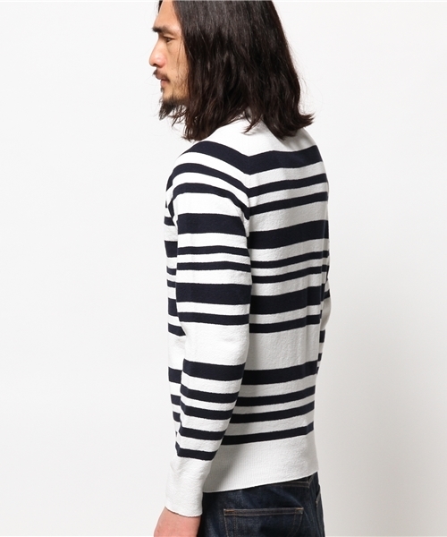 EDIFICE（エディフィス）の「◇コットン×ポリ ストレッチニット（ニット/セーター・メンズ・チャコールグレー/ホワイト/その他2/ネイビー・44/48/46）」の11枚目の写真