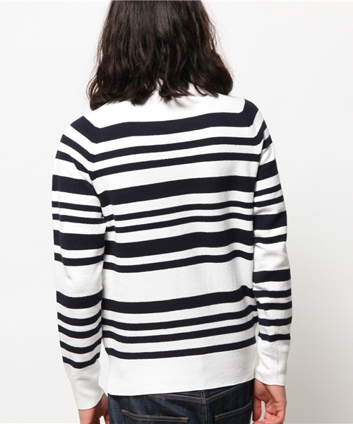 EDIFICE（エディフィス）の「◇コットン×ポリ ストレッチニット（ニット/セーター・メンズ・チャコールグレー/ホワイト/その他2/ネイビー・44/48/46）」の12枚目の写真