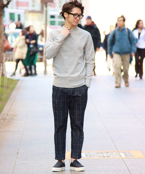 EDIFICE（エディフィス）の「◇コットン×ポリ ストレッチニット（ニット/セーター・メンズ・チャコールグレー/ホワイト/その他2/ネイビー・44/48/46）」の9枚目の写真