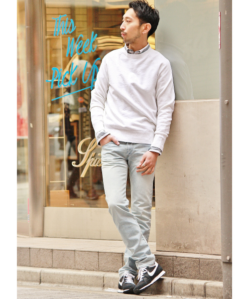 EDIFICE（エディフィス）の「◇コットン×ポリ ストレッチニット（ニット/セーター・メンズ・チャコールグレー/ホワイト/その他2/ネイビー・44/48/46）」の5枚目の写真