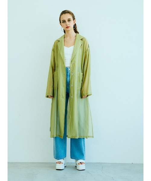 ENVYM（アンビー）の「シアーロングガウン（その他アウター・レディース・グリーン/ブラック・FREE）」の3枚目の写真