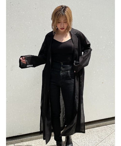 ENVYM（アンビー）の「シアーロングガウン（その他アウター・レディース・グリーン/ブラック・FREE）」の15枚目の写真