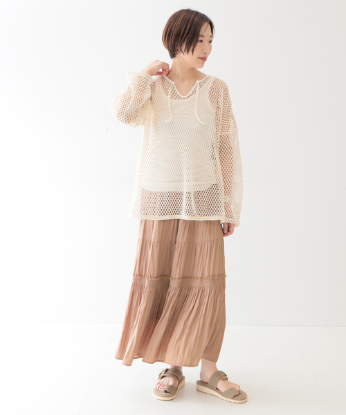 journal standard L'essage(ジャーナルスタンダードレサージュ)の「シャーリングティアードスカート(スカート・レディース・グレー/ベージュ系その他/ブルー系その他・FREE)」の14枚目の写真