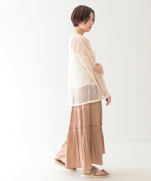 journal standard L'essage(ジャーナルスタンダードレサージュ)の「シャーリングティアードスカート(スカート・レディース・グレー/ベージュ系その他/ブルー系その他・FREE)」の17枚目の写真