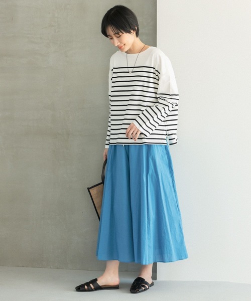 LEPSIM(レプシィム)の「【選べる丈シリーズ】パネルカラーボーダーTシャツ2 273834(Tシャツ/カットソー・レディース・ブルー/オフホワイト/ネイビー/レッド・TALL/FREE)」の6枚目の写真