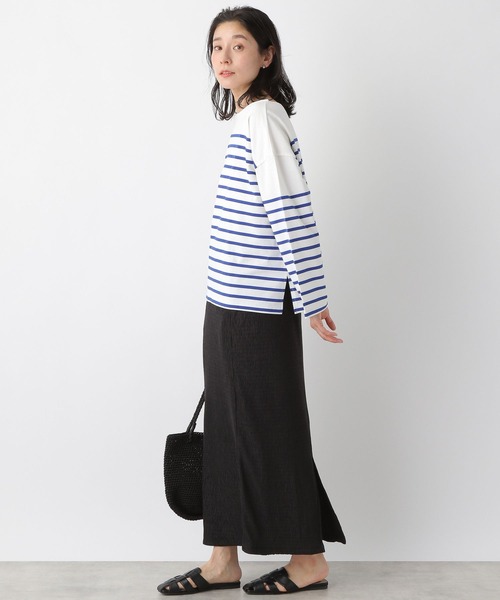 LEPSIM(レプシィム)の「【選べる丈シリーズ】パネルカラーボーダーTシャツ2 273834(Tシャツ/カットソー・レディース・ブルー/オフホワイト/ネイビー/レッド・TALL/FREE)」の9枚目の写真
