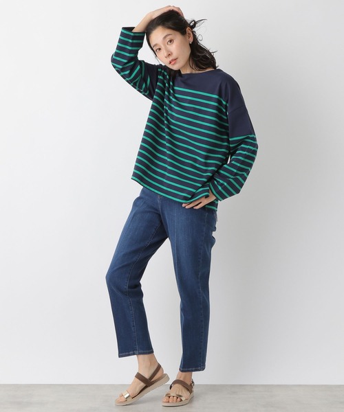 LEPSIM(レプシィム)の「【選べる丈シリーズ】パネルカラーボーダーTシャツ2 273834(Tシャツ/カットソー・レディース・ブルー/オフホワイト/ネイビー/レッド・TALL/FREE)」の10枚目の写真