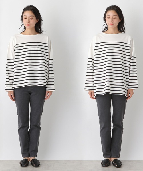 LEPSIM(レプシィム)の「【選べる丈シリーズ】パネルカラーボーダーTシャツ2 273834(Tシャツ/カットソー・レディース・ブルー/オフホワイト/ネイビー/レッド・TALL/FREE)」の11枚目の写真